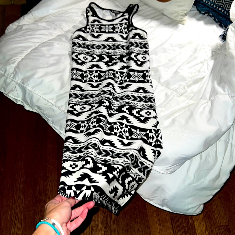 Express. Body Con Aztec Pattern. Midi Dress. Hits… - image 1